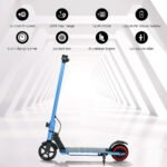 Electric Scooter 130W 16KM/H LED Light Folding Portable Riding Commuter Blue - Image 5