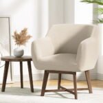 Artiss Armchair Tub Chair Beige Aston - Image 8