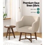 Artiss Armchair Tub Chair Beige Aston - Image 4