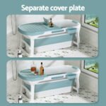 Weisshorn Foldable Bathtub Portable Folding Water Spa with Cover Plate 136x62cm - Image 6