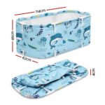 Weisshorn Foldable Bathtub PVC Spa Bucket Inflatable Cushion 114x62cm Blue - Image 2