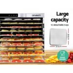 Devanti 10 Trays Food Dehydrator Stainless Steel Tray - Image 4