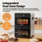 Devanti 12 Trays Food Dehydrator Dual-Zone Stainless Steel Fruit Jerky Dryer - Image 5