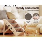 i.Pet Dog Ramp Steps For Bed Sofa Car Pet Stairs Ladder Portable Foldable Beige - Image 5
