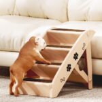 i.Pet Dog Ramp Steps For Bed Sofa Car Pet Stairs Ladder Portable Foldable Beige - Image 8