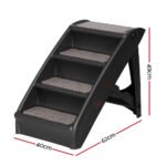 i.Pet Dog Ramp Steps For Bed Sofa Car Pet Stairs Ladder Portable Foldable Black - Image 2