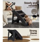 i.Pet Dog Ramp Steps For Bed Sofa Car Pet Stairs Ladder Portable Foldable Black - Image 5