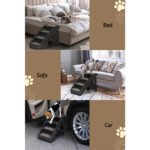 i.Pet Dog Ramp Steps For Bed Sofa Car Pet Stairs Ladder Portable Foldable Black - Image 7