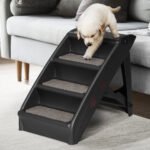 i.Pet Dog Ramp Steps For Bed Sofa Car Pet Stairs Ladder Portable Foldable Black - Image 8