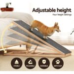 i.Pet Dog Ramp 100cm Adjustable Height Wooden Steps Stairs For Bed Sofa Car Foldable - Image 4
