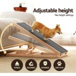 i.Pet Dog Ramp 70cm Adjustable Height Wooden Steps Stairs For Bed Sofa Car Foldable - Image 4