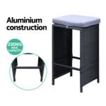 Gardeon 7-Piece Outdoor Bar Set Dining Table Stools Wicker Patio Setting - Image 6