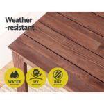 Gardeon Coffee Side Table Wooden Desk Outdoor Furniture Camping Garden Brown - Image 6