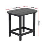 Gardeon Outdoor Coffee Side Table HDPE Desk Patio Furniture Camping Garden Black - Image 2