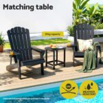 Gardeon Outdoor Coffee Side Table HDPE Desk Patio Furniture Camping Garden Black - Image 4