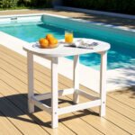 Gardeon Outdoor Coffee Side Table HDPE Desk Patio Furniture Camping Garden White - Image 7