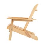Gardeon 3PC Adirondack Outdoor Table and Chairs Wooden Foldable Beach Chair Natural - Image 4