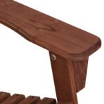 Gardeon 3PC Adirondack Outdoor Table and Chairs Wooden Beach Chair Brown - Image 6