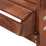 Gardeon 3PC Adirondack Outdoor Table and Chairs Wooden Beach Chair Brown - Image 7