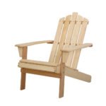 Gardeon Adirondack Outdoor Chairs Wooden Beach Chair Patio Furniture Garden Natural - Image 7