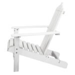 Gardeon 3PC Adirondack Outdoor Table and Chairs Wooden Beach Chair White - Image 4