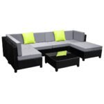 Gardeon 7-Piece Outdoor Sofa Set Wicker Couch Lounge Setting Seat Cover - Image 8
