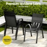 Gardeon 7PC Outdoor Dining Set Table and Chairs Patio Furniture Bistro Set Garden Black - Image 5