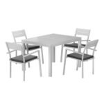 Gardeon Outdoor Dining Set 5 Piece Aluminum Extendable Table Setting White