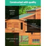 i.Pet Chicken Coop Rabbit Hutch 169cm x 52cm x 72cm Large Chicken Coop Wooden House Run Cage - Image 4