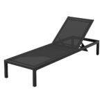 Gardeon Sun Lounge Outdoor Lounger Aluminium Folding Beach Chair Wheels Black - Image 7