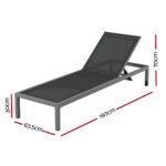 Gardeon Sun Lounge Outdoor Lounger Aluminium Folding Beach Chair Wheels Patio - Image 2