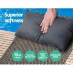 Gardeon 2x Sun Lounge Wicker Lounger Outdoor Furniture Beach Armchair Adjustable Grey&Beige - Image 5