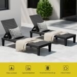 Gardeon Sun Lounge Adjustable Recliner Patio Outdoor Furniture Lightweight Black - Image 4