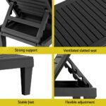 Gardeon Sun Lounge Adjustable Recliner Patio Outdoor Furniture Lightweight Black - Image 6