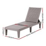 Gardeon Sun Lounge Adjustable Recliner Patio Outdoor Furniture Lightweight Brown - Image 2