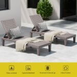 Gardeon Sun Lounge Adjustable Recliner Patio Outdoor Furniture Lightweight Brown - Image 4