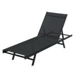 Gardeon Sun Lounge Outdoor Lounger Steel Beach Chair Patio Furniture Black - Image 7