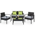 Gardeon Outdoor Sofa Set Wicker Lounge Setting Table and Chairs Patio Furniture - Image 8