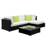 Gardeon 5-Piece Outdoor Sofa Set Wicker Couch Lounge Setting 4 Seater - Image 8