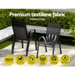 Gardeon 4PC Outdoor Dining Chairs Stackable Lounge Chair Patio Furniture Black - Image 5