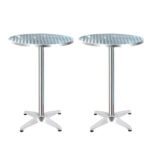 Gardeon Set of 2 Outdoor Bar Table Aluminium Round 70/110CM