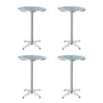 Gardeon Set of 4 Outdoor Bar Table Aluminium Round 70/110CM