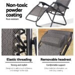 Gardeon Zero Gravity Chair Folding Outdoor Recliner Adjustable Sun Lounge Camping Beige - Image 5