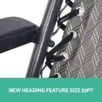 Gardeon 2PC Zero Gravity Chair Folding Outdoor Recliner Adjustable Sun Lounge Camping Grey - Image 4