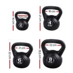 Everfit 22kg Kettlebell Set Weight Lifting Kettlebells Bench Dumbbells Gym Home - Image 2