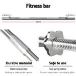 Everfit 78kg Barbell Set Weight Plates Bar Lifting Bench 168cm - Image 5