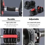 Everfit 24kg Dumbbells Adjustable Dumbbell Weight Plates Home Gym - Image 5