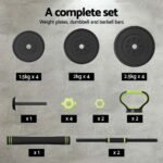 Everfit 25kg Adjustable Dumbbells Set Kettle Bell Weight Plates Barbells Gym - Image 6