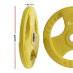 Everfit Weight Plates Olympic 20kg Dumbbell Barbell Plate Weight Lifting Home Gym Yellow - Image 2