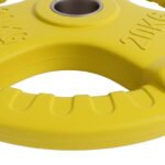 Everfit Weight Plates Olympic 20kg Dumbbell Barbell Plate Weight Lifting Home Gym Yellow - Image 4